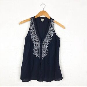 Converse One Star Navy Blue Sleeveless Blouse XS